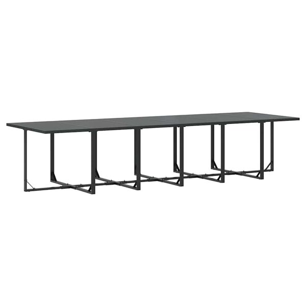 vidaXL Kert &eacute;tkező szett 17 pcs Fekete Ac&eacute;l