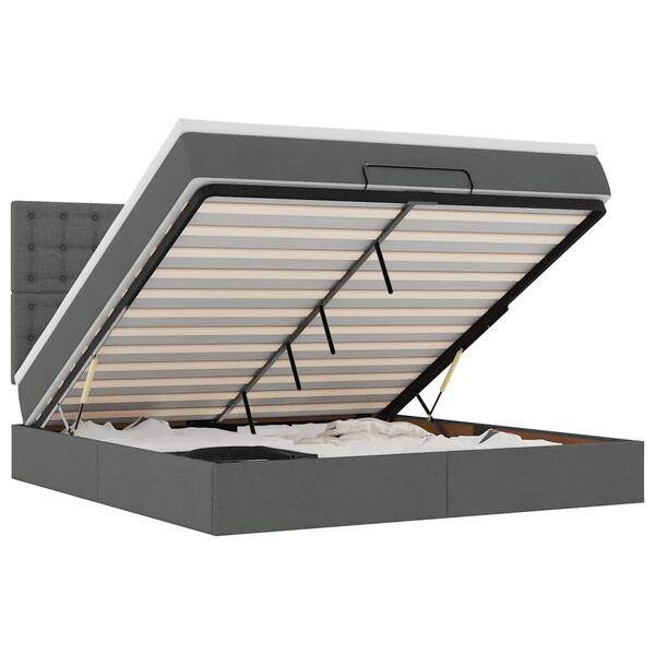 vidaXL Ottom&aacute;n &aacute;gykeret matraccal s&ouml;t&eacute;t sz&uuml;rke 160x200cm sz&ouml;vet