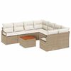 vidaXL Kerti Kanap&eacute; Szett 9 db Beige &eacute;s kr&eacute;m polirattan