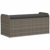 vidaXL sz&uuml;rke polyrattan t&aacute;rol&oacute;pad p&aacute;rn&aacute;val 115 x 51 x 52 cm