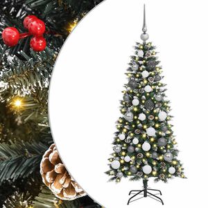 vidaXL Mű kar&aacute;csonyfa 150 LED-del Z&ouml;ld 120 cm PVC &eacute;s Műanyag &eacute;s Ac&eacute;l