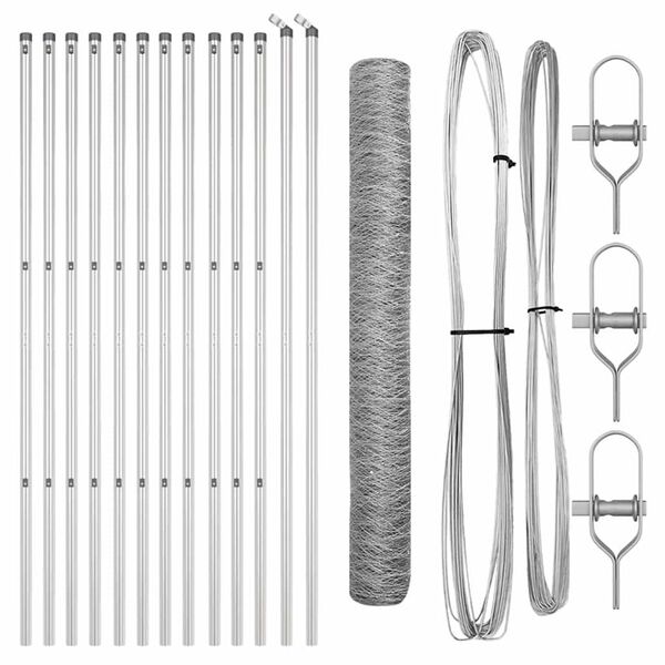 vidaXL Ker&iacute;t&eacute;soszlop Ez&uuml;st 25 x 1,2 m (50 mm r&aacute;cs) Ac&eacute;l