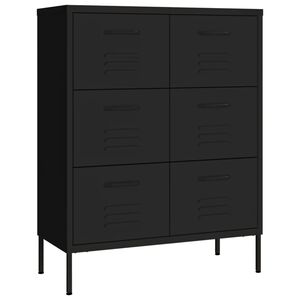 vidaXL fekete ac&eacute;l fi&oacute;kos szekr&eacute;ny 80 x 35 x 101,5 cm
