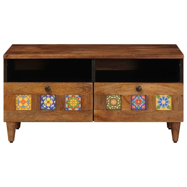 vidaXL TV szekr&eacute;ny fi&oacute;kkal Di&oacute; 70 x 33 x 46 cm T&ouml;m&ouml;r Mang&oacute;f&aacute;t