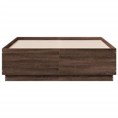 vidaXL barna tölgyszínű szerelt fa ágykeret 120 x 190 cm
