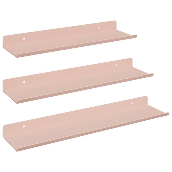 vidaXL Lebegő polc 3 pcs R&oacute;zsasz&iacute;n 40 x 9 x 2,5 cm Ac&eacute;l