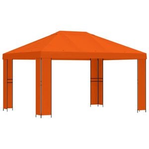 vidaXL Pavilon 4 &times; 3 m Narancss&aacute;rga Poli&eacute;szter &eacute;s ac&eacute;l 190 gsm