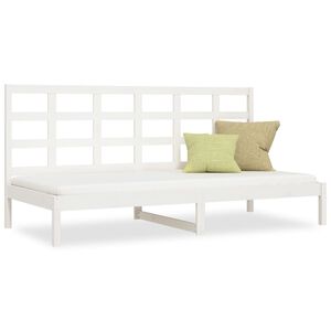 vidaXL feh&eacute;r t&ouml;m&ouml;r fenyőfa kanap&eacute;&aacute;gy matrac n&eacute;lk&uuml;l 90 x 200 cm