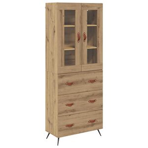 vidaXL Magas szekr&eacute;ny polccal 2 db Artisan t&ouml;lgy 69,5 x 34 x 180 cm