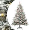 vidaXL Műfenyő vil&aacute;g&iacute;t&aacute;ssal &eacute;s g&ouml;mbk&eacute;szlettel Z&ouml;ld 240 cm PVC &eacute;s PE