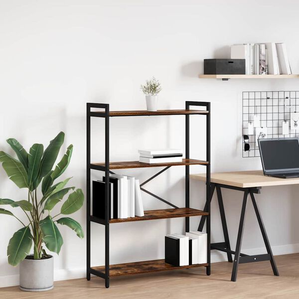 vidaXL K&ouml;nyvespolc F&uuml;st&ouml;lt t&ouml;lgy 80 x 30 x 120 cm Faanyag