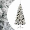 vidaXL Műkar&aacute;csonyfa g&ouml;mbbel 120 cm 150 LED Meleg feh&eacute;r PVC &eacute;s f&eacute;m
