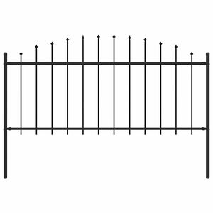 vidaXL fekete ac&eacute;l Woerden kerti ker&iacute;t&eacute;s l&aacute;ndzs&aacute;s tetejű 170 x 75 cm