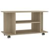vidaXL sonoma t&ouml;lgy sz&iacute;nű szerelt fa TV-szekr&eacute;ny g&ouml;rgőkkel 80x40x45 cm