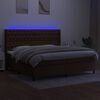 vidaXL barna sz&ouml;vet rug&oacute;s &eacute;s LED-es &aacute;gy matraccal 200x200 cm