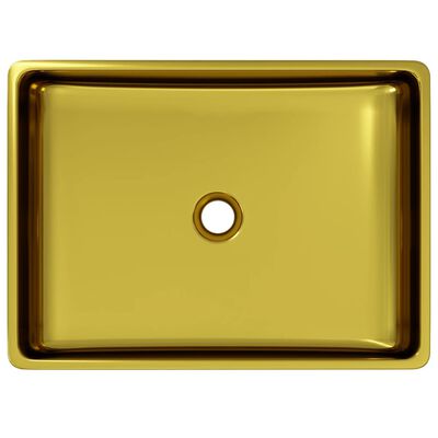 vidaXL aranyszínű kerámia mosdókagyló 41 x 30 x 12 cm