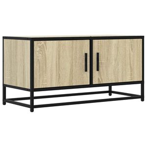 vidaXL sonoma t&ouml;lgysz&iacute;nű szerelt fa &eacute;s f&eacute;m TV-szekr&eacute;ny 80x34,5x40 cm