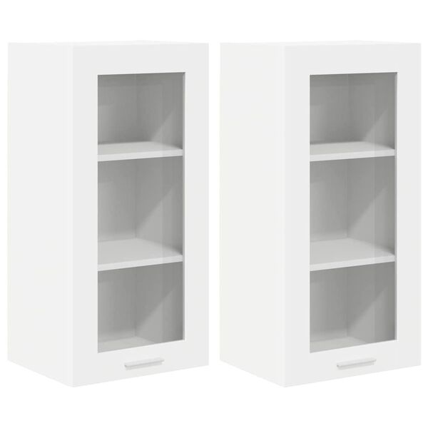 vidaXL F&uuml;ggő szekr&eacute;ny t&aacute;rol&oacute;val 2 pcs Feh&eacute;r 40 x 31 x 80 cm Faanyag