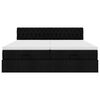 vidaXL Ottomán ágykeret matracokkal Fekete 160x200cm szövet