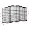 vidaXL 13 db íves horganyzott vas gabion kosár 200x30x100/120 cm