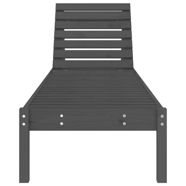 vidaXL szürke tömör fenyő napozóágy 199,5x60x74 cm