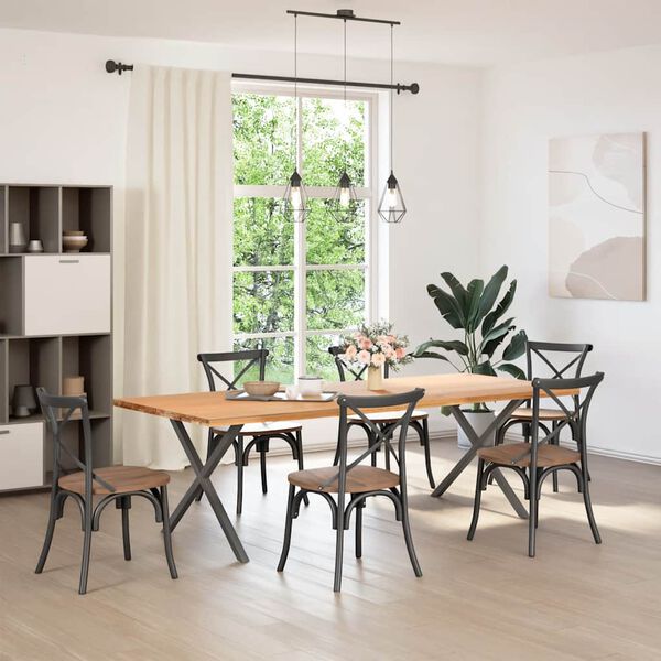 vidaXL 2 db antracitszürke X alakú acél étkezőasztal láb 90 x (72-73) cm