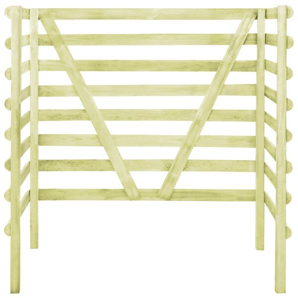 vidaXL z&ouml;ld impregn&aacute;lt fenyőfa dupla kukat&aacute;rol&oacute; 140 x 80 x 150 cm