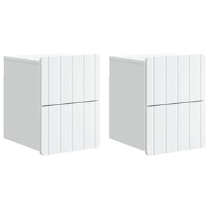 vidaXL Fali &eacute;jjeli szekr&eacute;ny 2 pcs Feh&eacute;r 33 x 34,5 x 43 cm Szerelt Fa