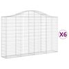 vidaXL 6 db &iacute;ves horganyzott vas gabion kos&aacute;r 200x30x120/140 cm