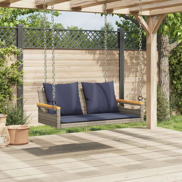 vidaXL sz&uuml;rke polyrattan hintapad p&aacute;rn&aacute;kkal 109 x 62 x 40 cm