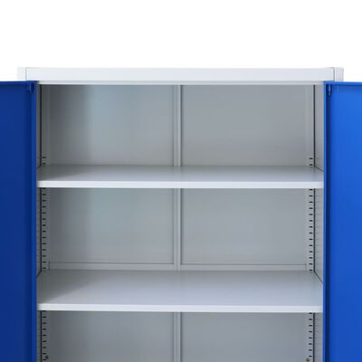 vidaXL szürke/kék fém irodaszekrény 90 x 40 x 90 cm