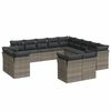 vidaXL 13 r&eacute;szes sz&uuml;rke polyrattan kerti &uuml;lőgarnit&uacute;ra p&aacute;rn&aacute;kkal