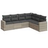 vidaXL 6 r&eacute;szes vil&aacute;gossz&uuml;rke polyrattan kerti &uuml;lőgarnit&uacute;ra p&aacute;rn&aacute;kkal