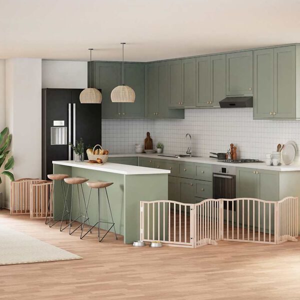 vidaXL ny&aacute;rfa 12 paneles &ouml;sszecsukhat&oacute; kutyakapu ajt&oacute;val 960 cm