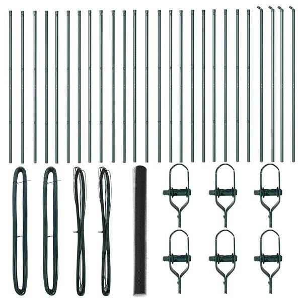 vidaXL Ker&iacute;t&eacute;soszlop Sz&uuml;rke 50 x 1,6 m (25 mm h&aacute;l&oacute;) Ac&eacute;l &eacute;s PVC