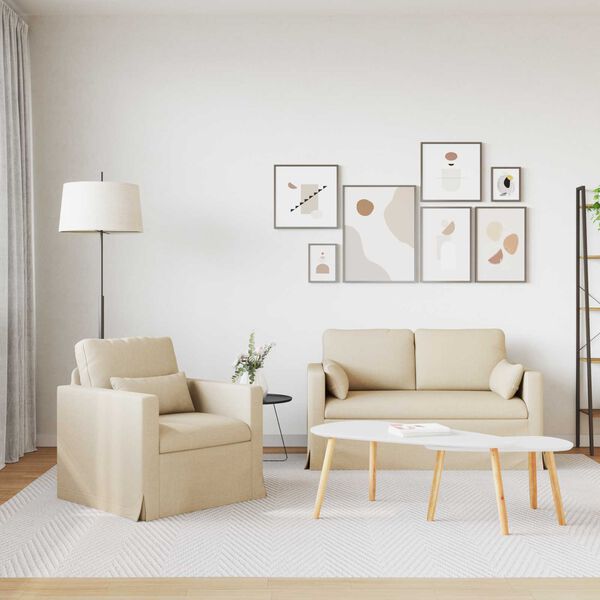 vidaXL Kanap&eacute; 2 pcs Kr&eacute;m 139 x 78 x 80 cm sz&ouml;vet