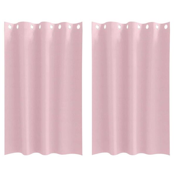vidaXL Fekete Függöny Gyűrűkkel 2 pcs Babarózsaszín 175 x 140 cm