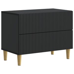 vidaXL &Eacute;jjeliszekr&eacute;ny fi&oacute;kkal Fekete 62 x 34,5 x 48 cm Szerelt Fa