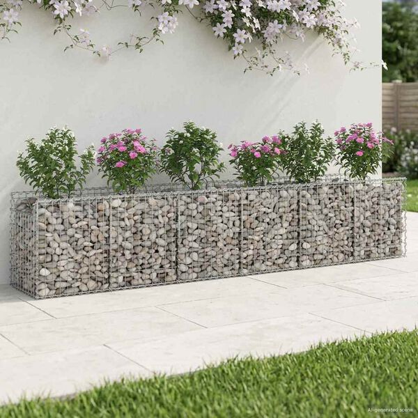 vidaXL Gabion emelt &aacute;gy 2 pcs Ez&uuml;st 300 x 50 x 60 cm Horganyzott ac&eacute;l