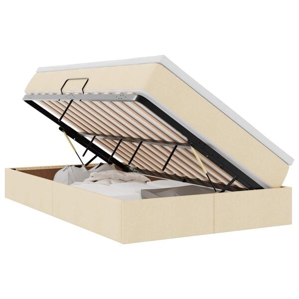 vidaXL &Aacute;gy t&aacute;rol&oacute;val &eacute;s matraccal Kr&eacute;m 120 x 200 cm Poli&eacute;szter