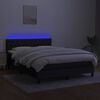 vidaXL fekete sz&ouml;vet rug&oacute;s &eacute;s LED-es &aacute;gy matraccal 140x190 cm