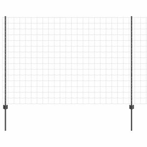 vidaXL Eur&oacute;pai ker&iacute;t&eacute;s oszloppal 10 x 1,6 m PVC-bevonatos ac&eacute;l Sz&uuml;rke