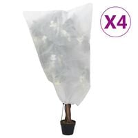 vidaXL 4 db növényvédő huzat zsinórral 70 g/m² 0,8 x 0,8 m