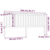 vidaXL fekete tömör fenyőfa ágyfejtámla 206 x 6 x 101 cm