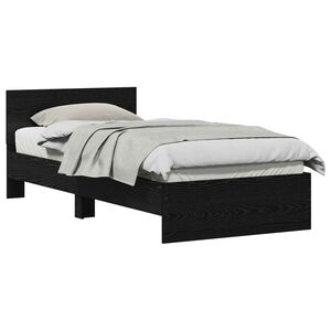 vidaXL &Aacute;gykeret t&aacute;ml&aacute;val Fekete T&ouml;lgy 90 x 200 cm Szerelt fa