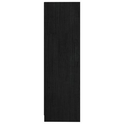 vidaXL fekete tömör fenyőfa könyvszekrény 70 x 33 x 110 cm