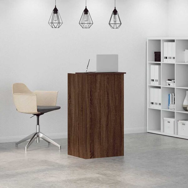 vidaXL recepci&oacute;s pult barna t&ouml;lgy 55x50x103,5 cm szerelt fa
