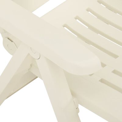 vidaXL 2 db fehér dönthető műanyag kerti szék