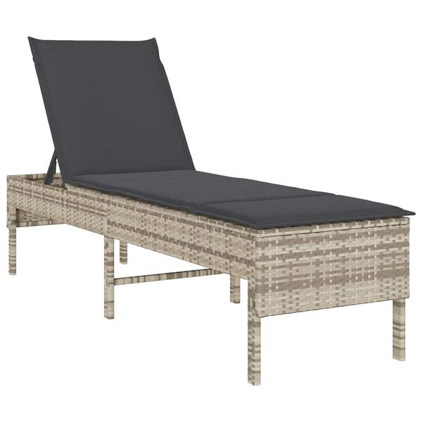 vidaXL vil&aacute;gossz&uuml;rke polyrattan napoz&oacute;&aacute;gy p&aacute;rn&aacute;val 55x200x44 cm