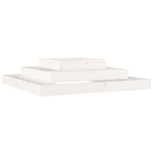 vidaXL feh&eacute;r t&ouml;m&ouml;r fenyőfa n&ouml;v&eacute;nytart&oacute; 110x110x27 cm